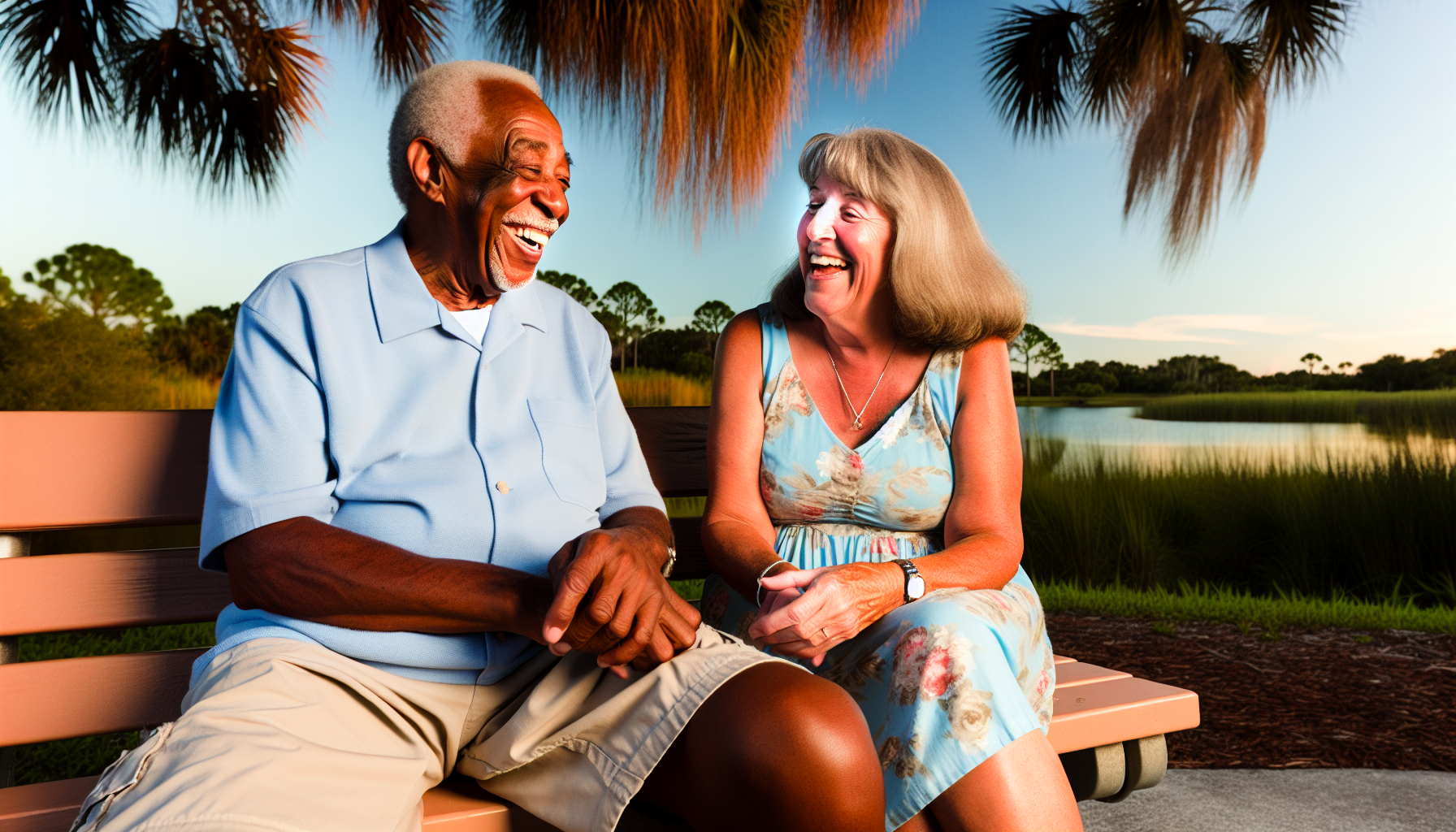 Retired couple enjoying their time together in Kissimmee, FL