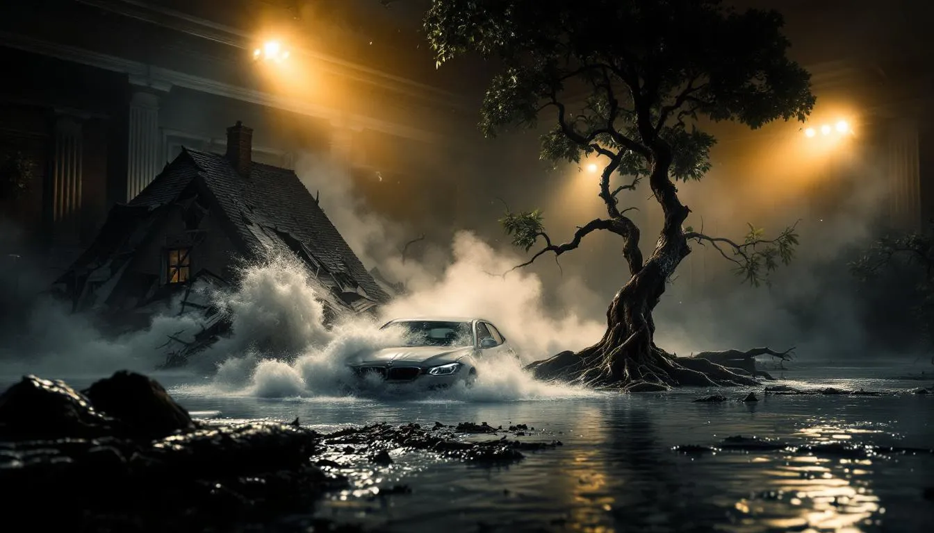 Visual representation of various hurricane damage types relevant to insurance claims.