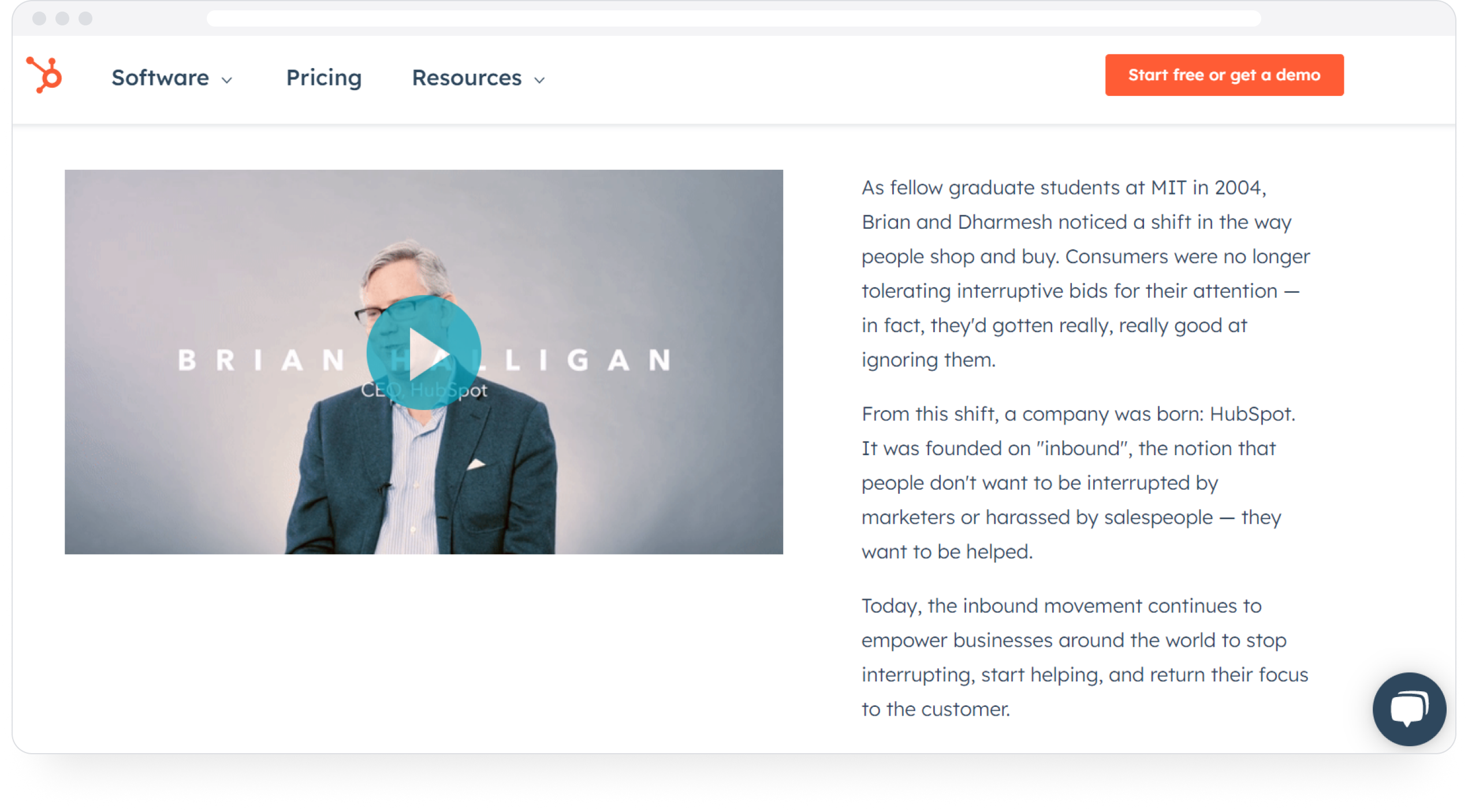 Hubspot's "About Me" section