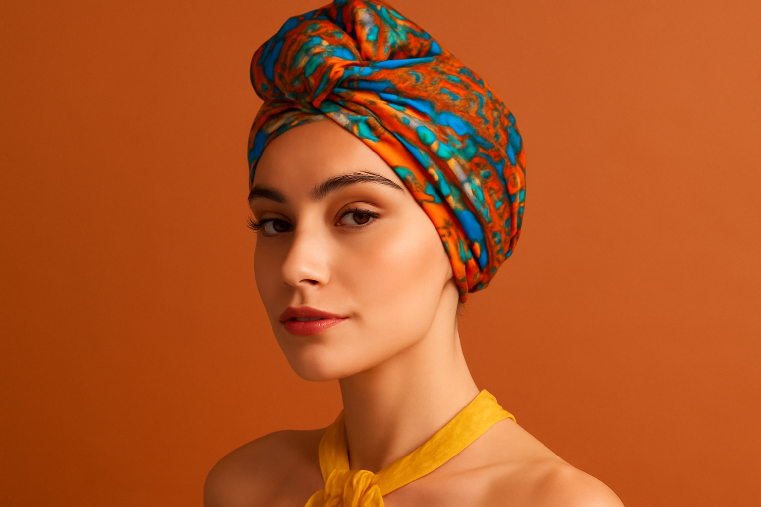 Efektowny turban z husty - prezentowałam wiązanie turbanu - latem musimy chronić głowę