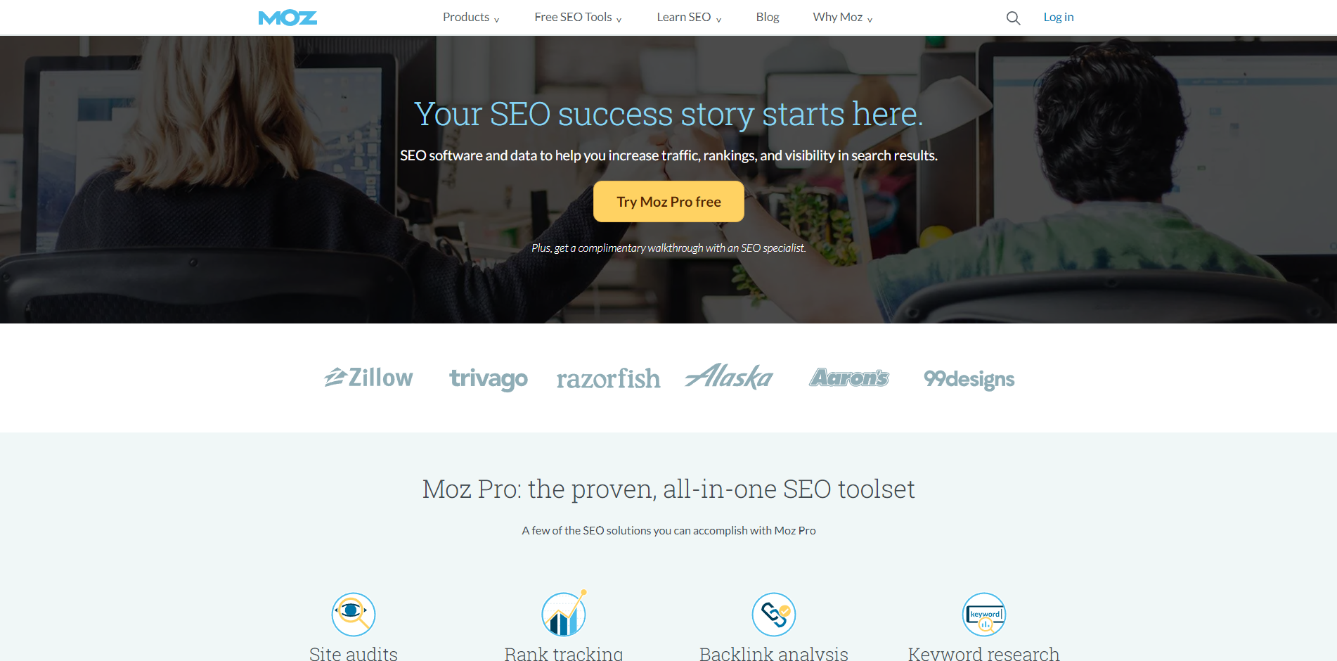 moz pro homepage