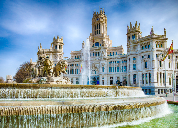 Cibeles Fountain in downtown Madrid.