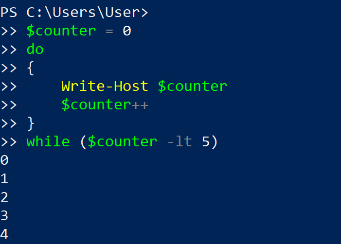 Do-While Loop in PowerShell
