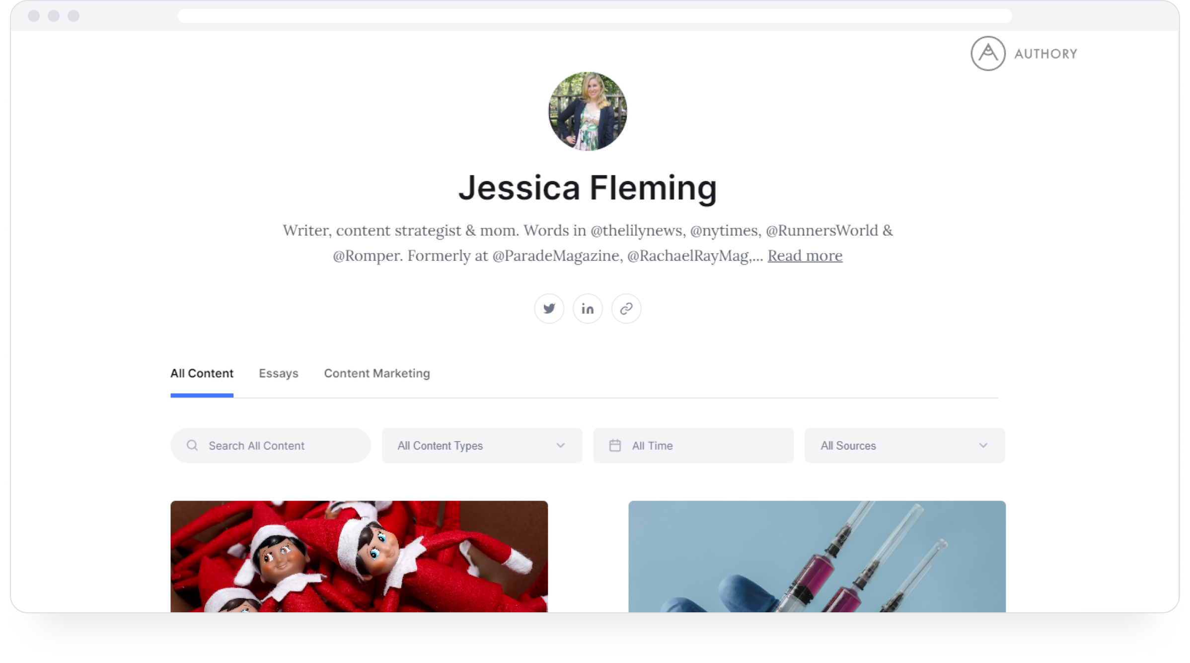 Jessica Fleming's digital marketing portfolio on Authory