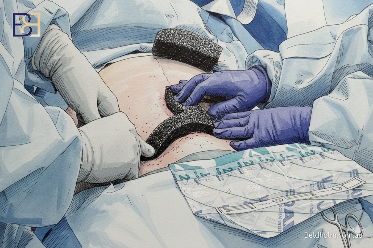 VAC dressing after wound breakdown