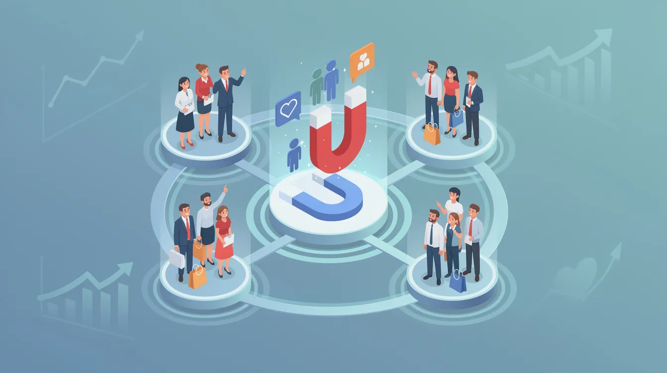 The image illustrates a vibrant customer loyalty program, showcasing diverse loyalty initiatives aimeda at enhancing customer engagement and retention. It features various rewards structures and highlights the importance of analyzing customer behavior to foster loyal relationships and encourage repeat purchases.