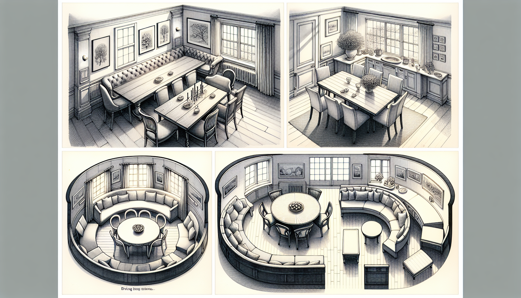 Different dining table shapes - rectangular, square, round, and oval