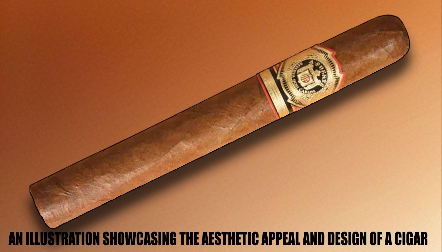 An illustration showcasing the aesthetic appeal and design of a cigar, including intricate details.