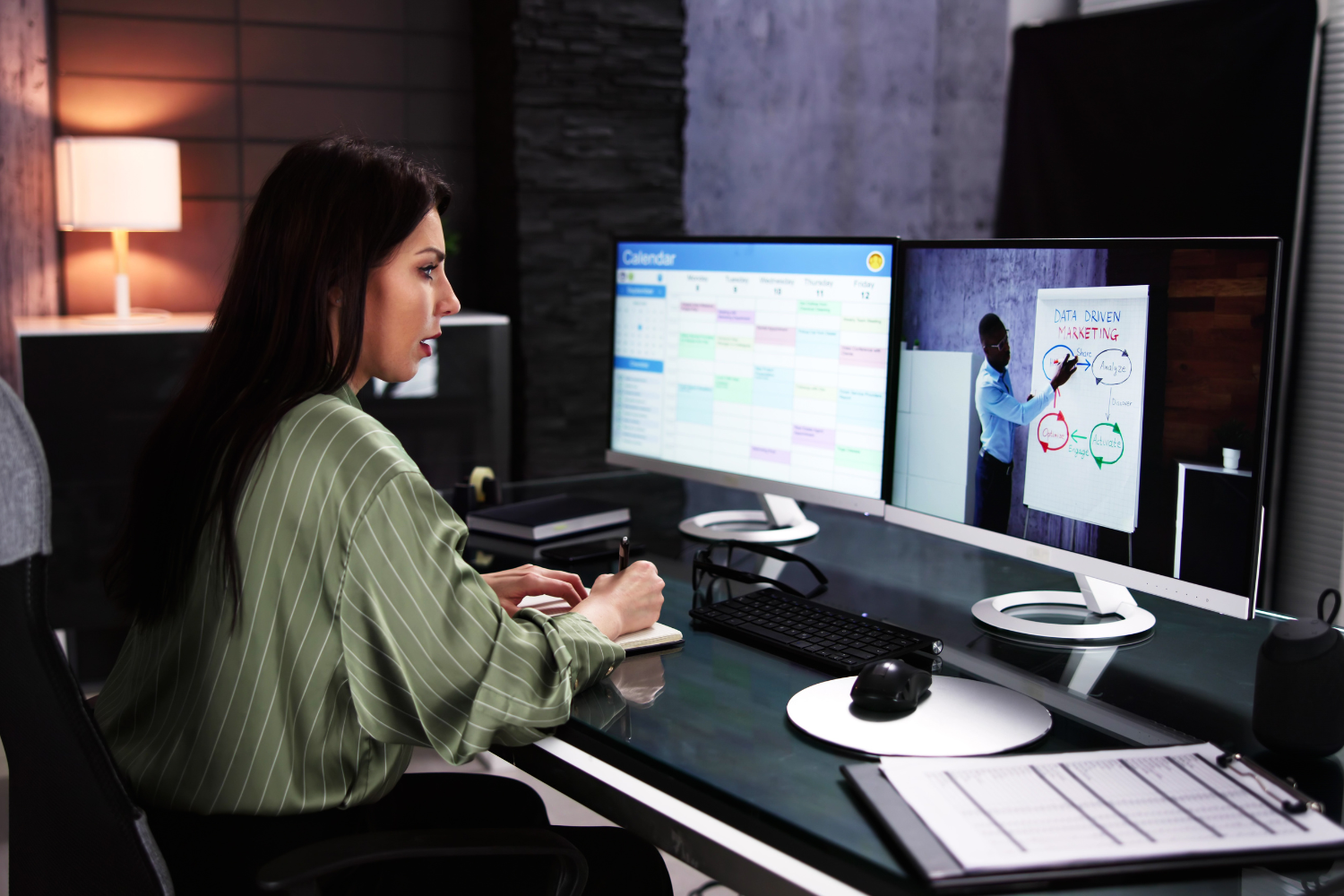 Employee on a virtual training session.