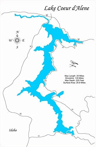 Map of Lake Coeur d'Alene