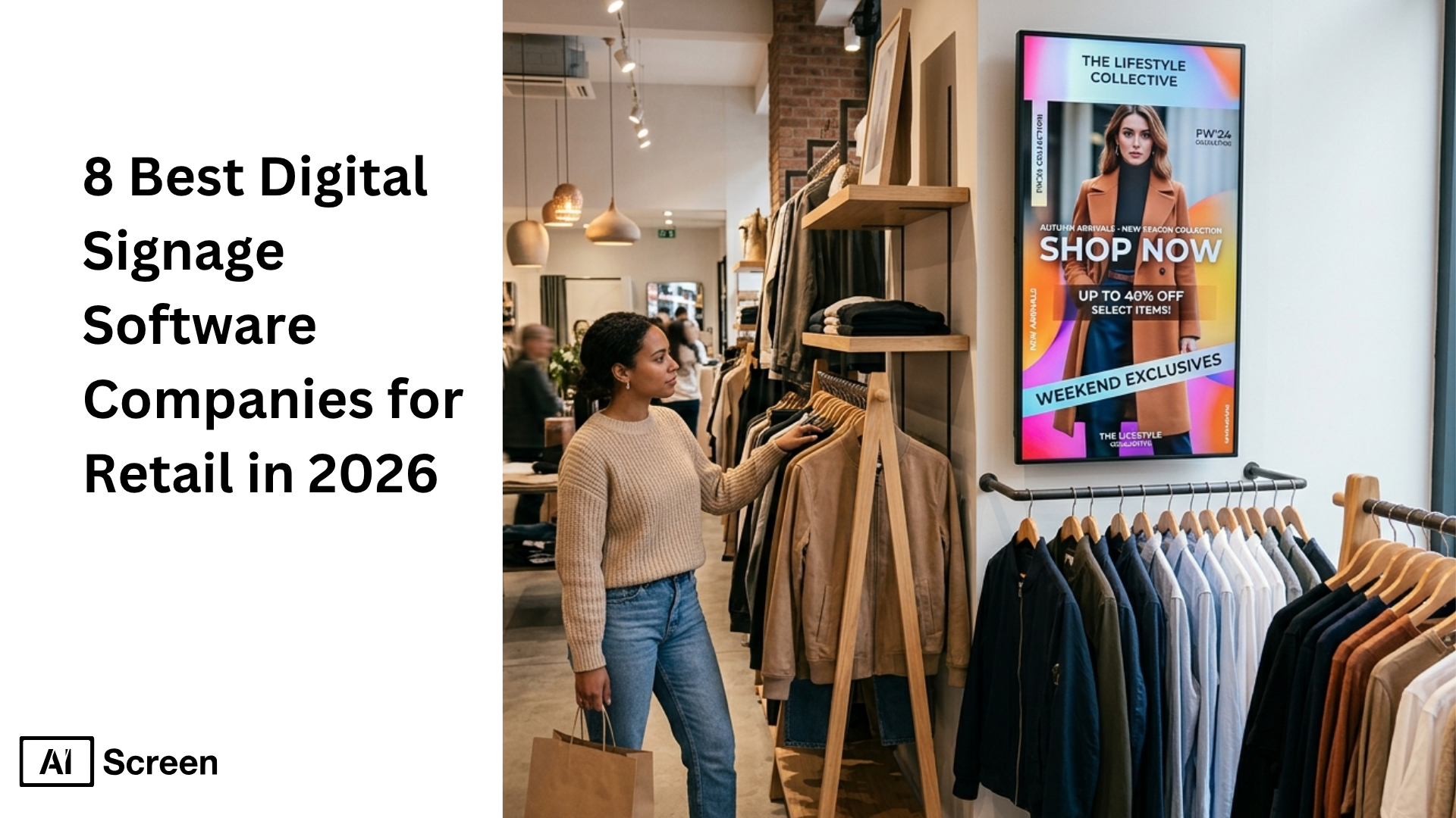 digital display inside a modern retail store