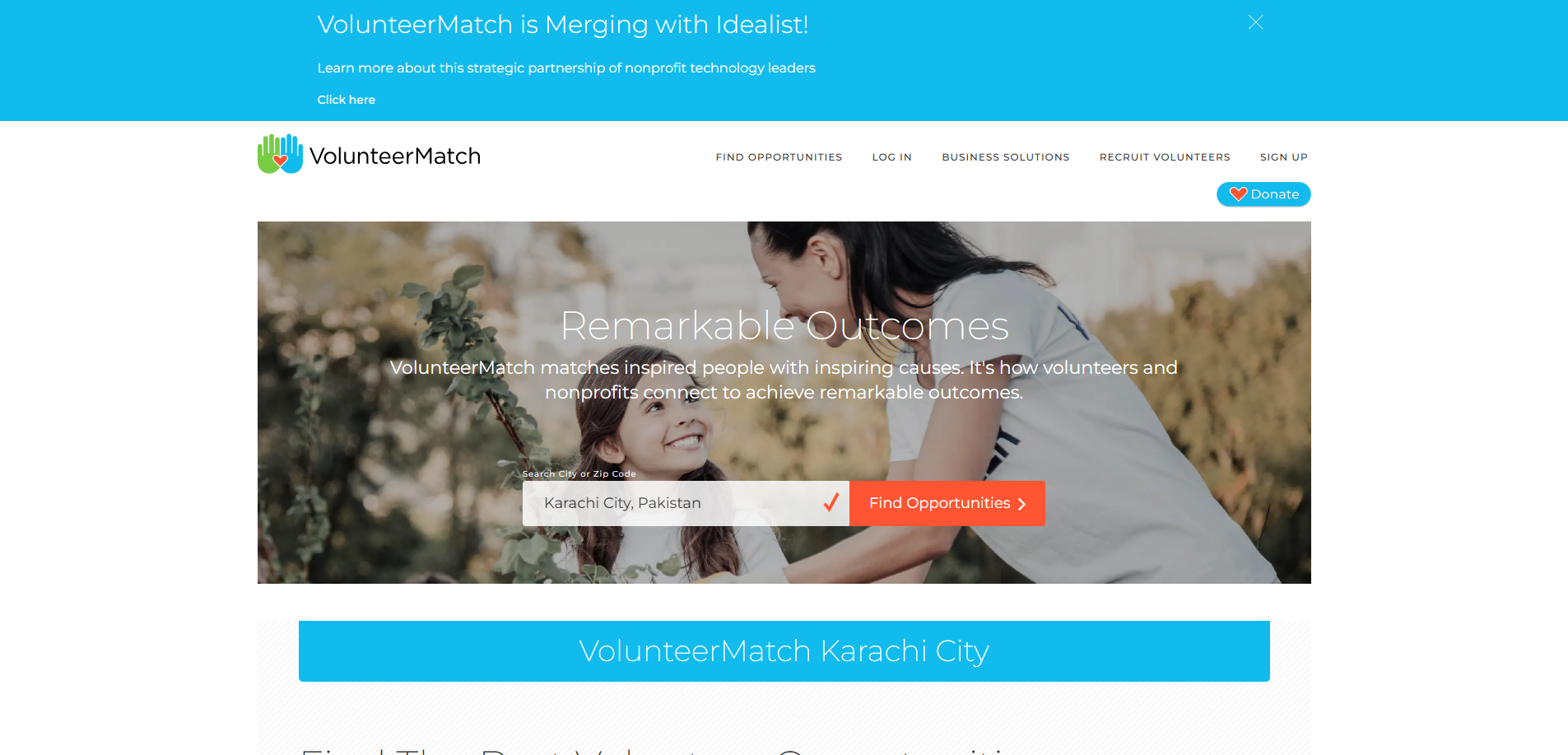 VolunteerMatch - homepage