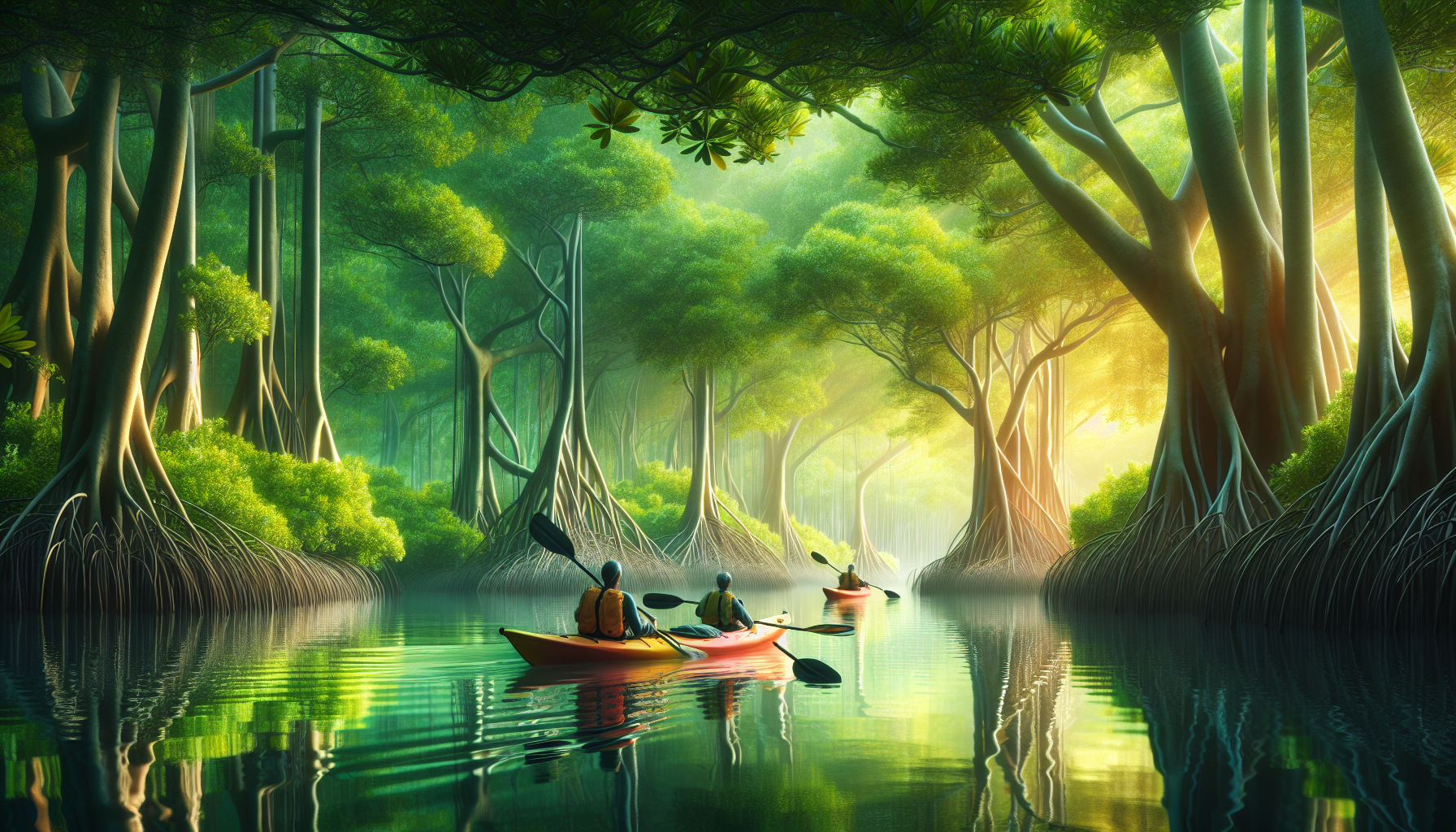 Eco-friendly kayaking tours through mangrove forests.