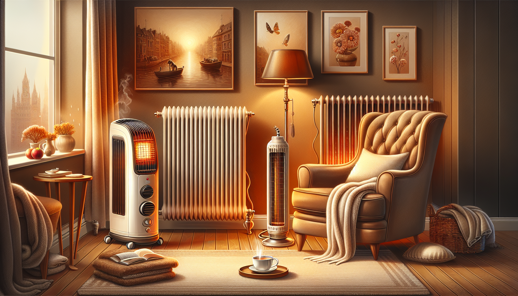 Various types of energy efficient room heaters including convection and infrared models.