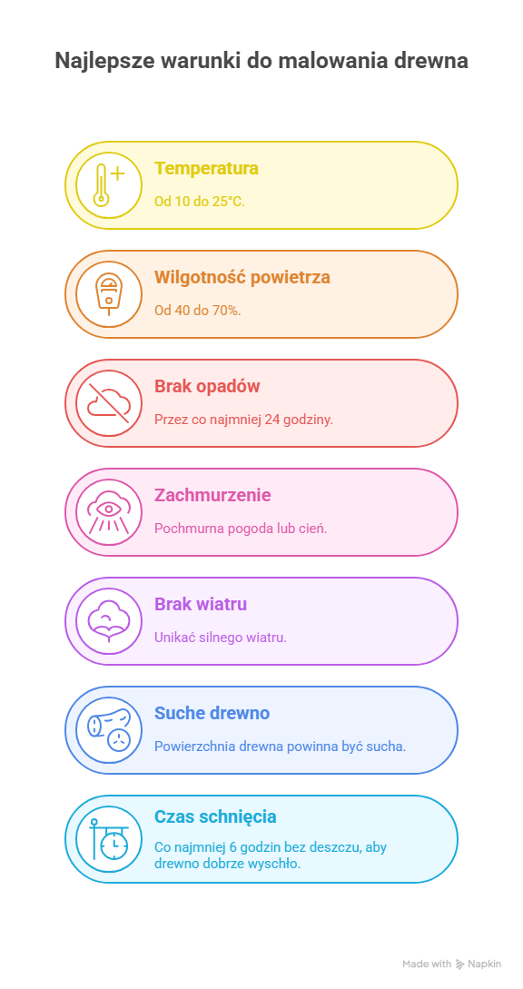 Najlepsze warunki do malowania drewna