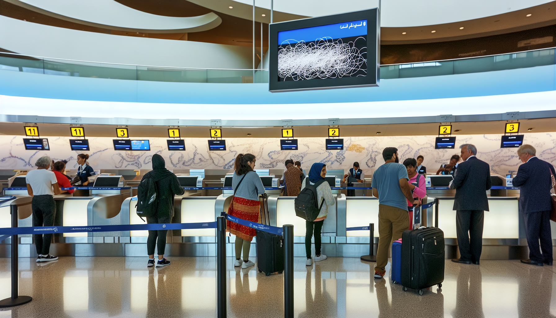 Turkish Airlines check-in counters at JFK Airport