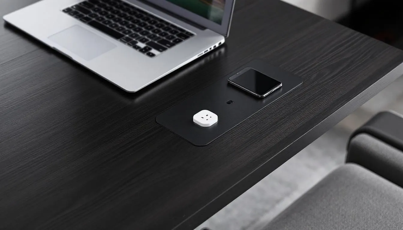 Supports et stations de recharge pour ordinateurs portables et tablettes.