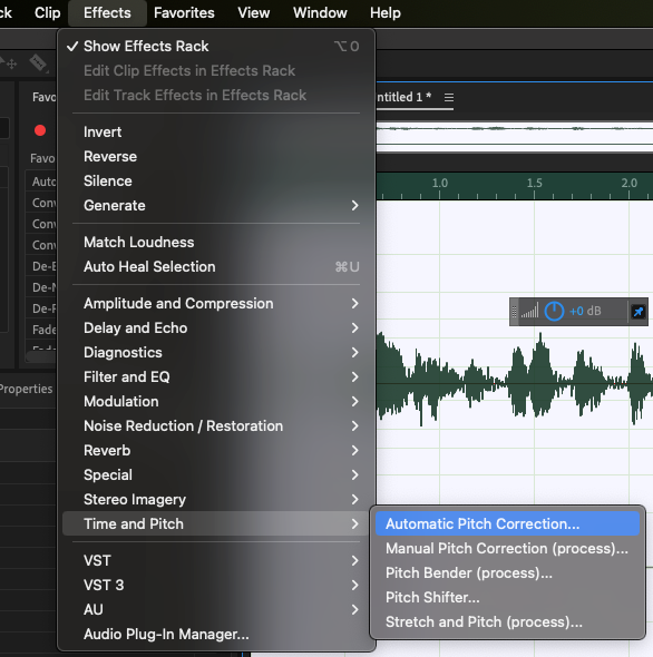 Pitch correct. Adobe Audition эффекты stretched pitched.