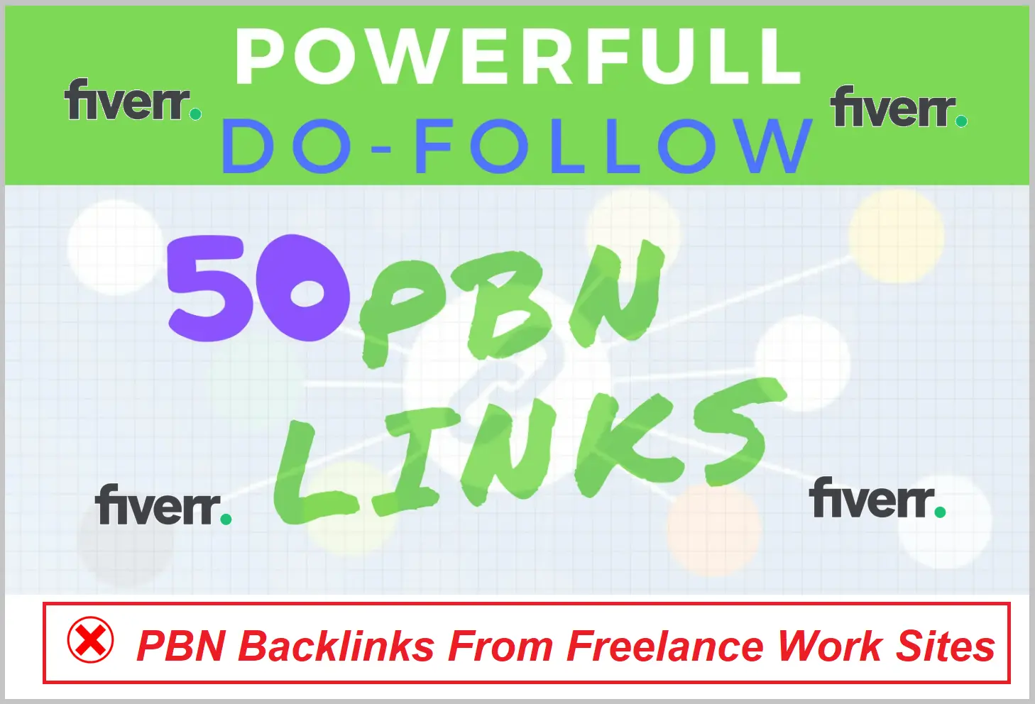 Fiverr advertisement for PBN backlinks 