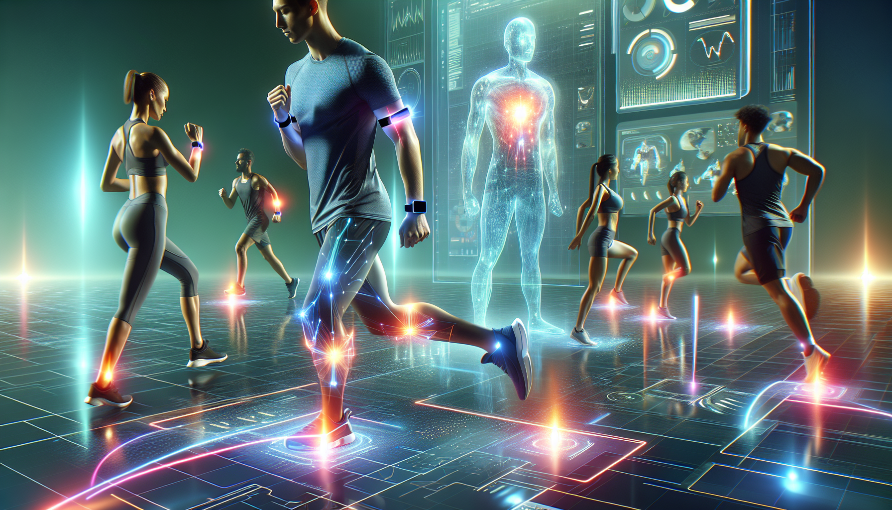 Illustration of a fitness program incorporating wearable technology