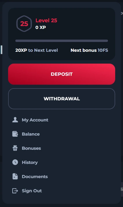 Winorio VIP dashboard