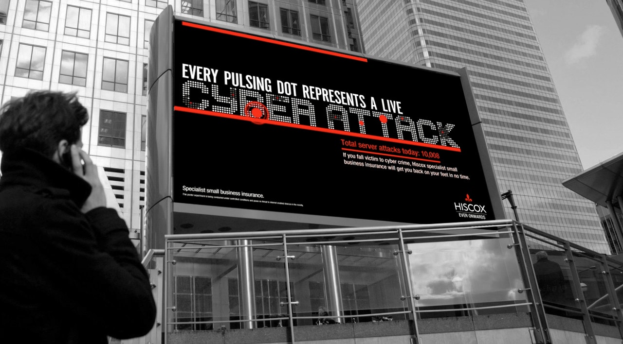Hiscox Insurnace digital out of home advertising