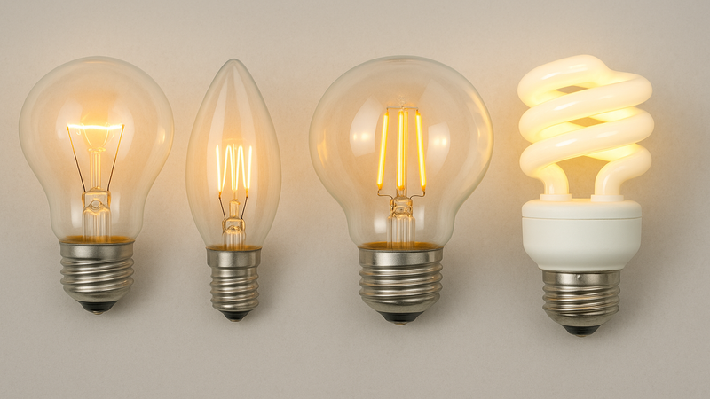Common bulbs used in commercial and residential settings