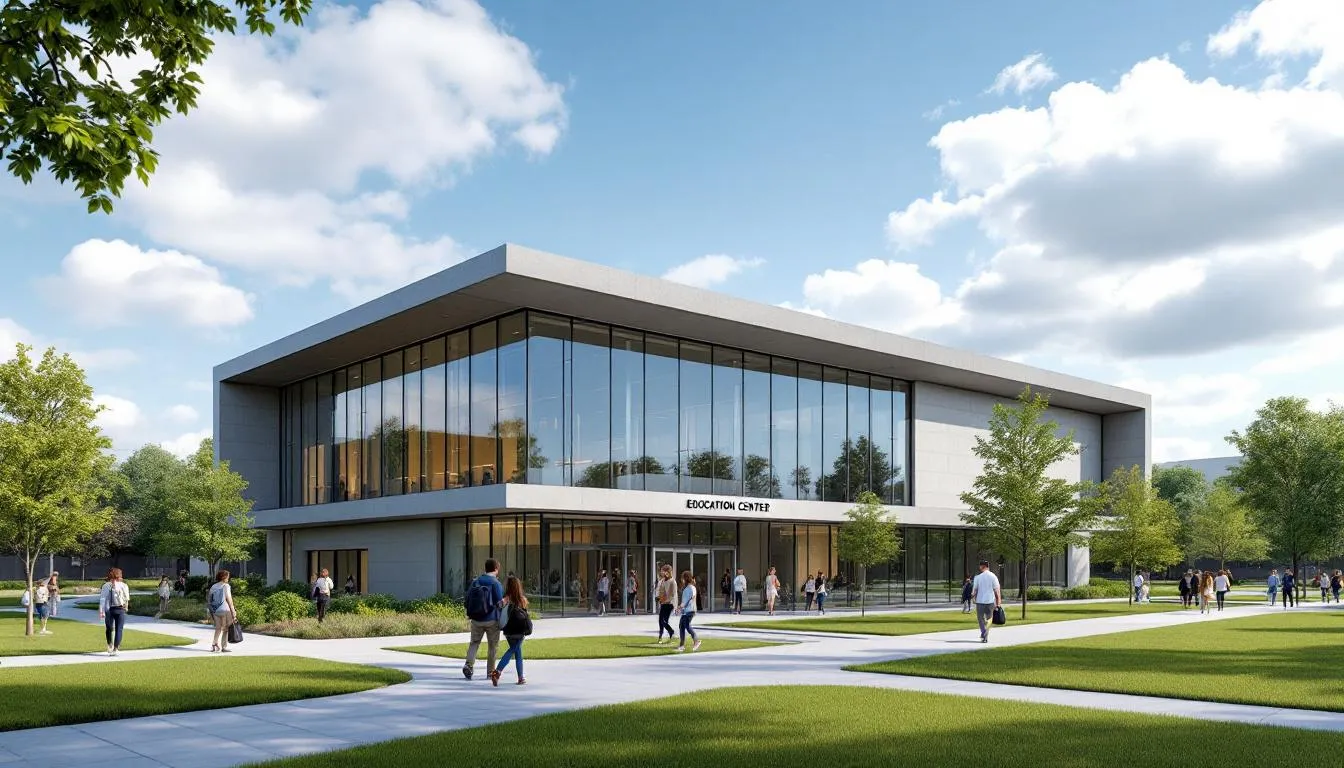 Das Bild zeigt ein modernes Bildungszentrum, das als Franchise-Unternehmen konzipiert ist. Es bietet eine Vielzahl von Lernmöglichkeiten und unterstützt Existenzgründer sowie Franchise-Interessierte bei der Umsetzung ihrer Geschäftsideen.