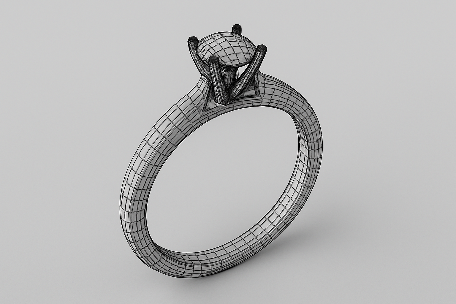 3D vizualizacija: vienas sužadėtuvių žiedas