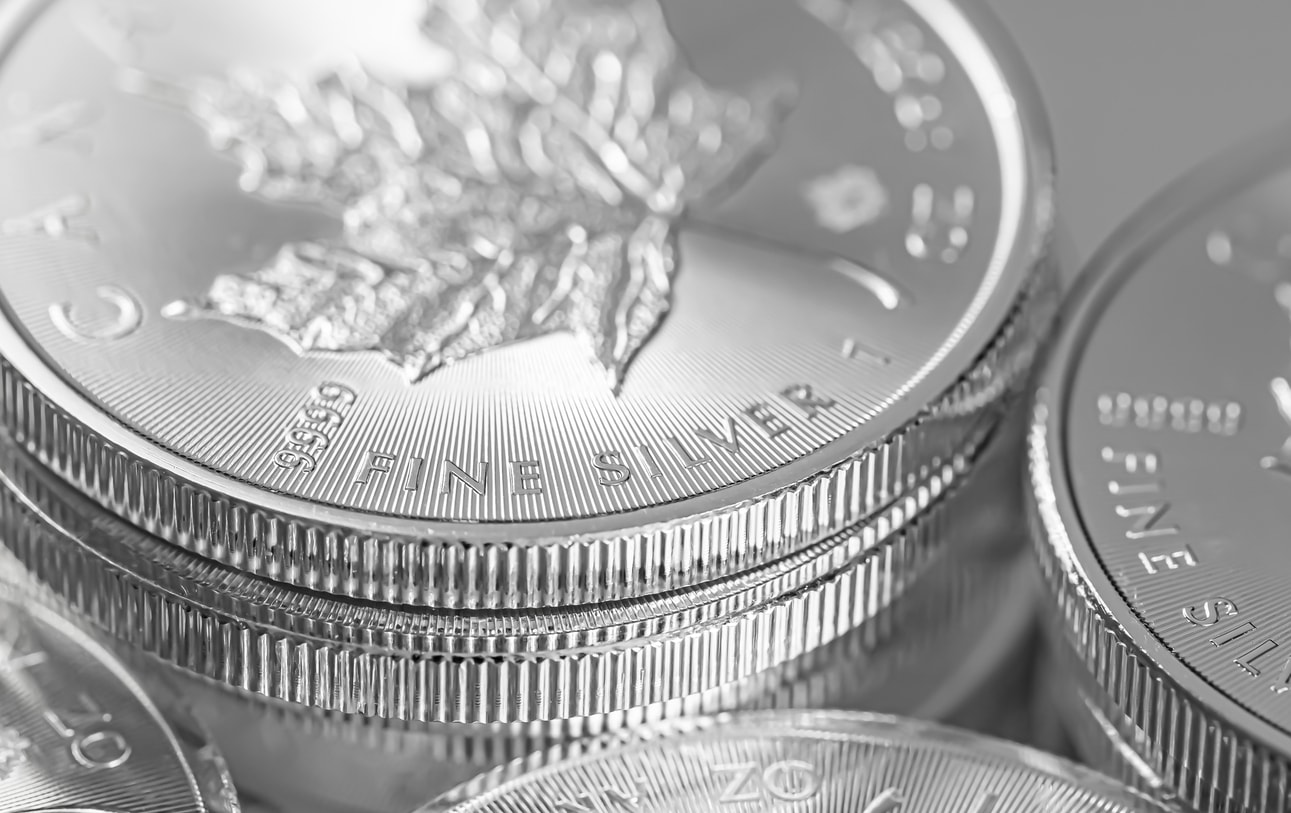 An illustration of the Canadian Silver Maple Leaf coin, known for its high purity and design.