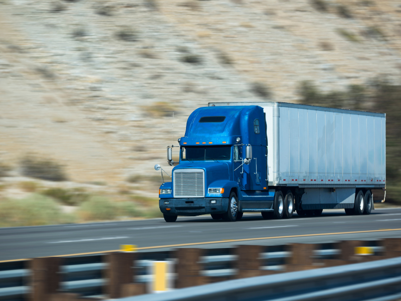 Image showing a semi truck on a Gwinnett County highway.
