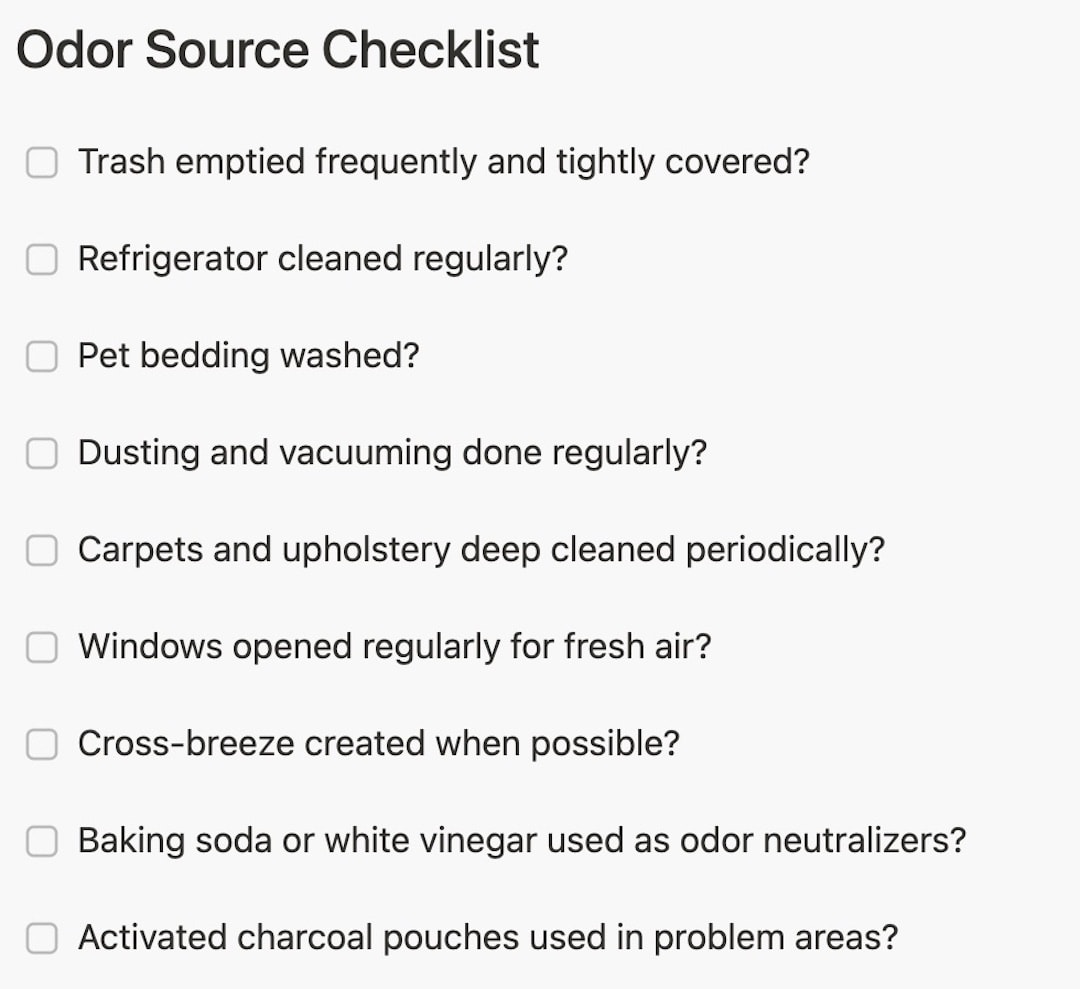 Odor Source Checklist