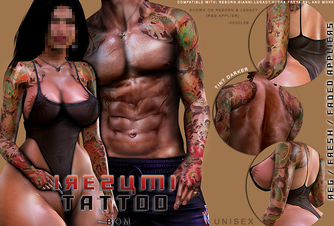 Irezumi, Kanji, Back Ttoo Fatpack V3