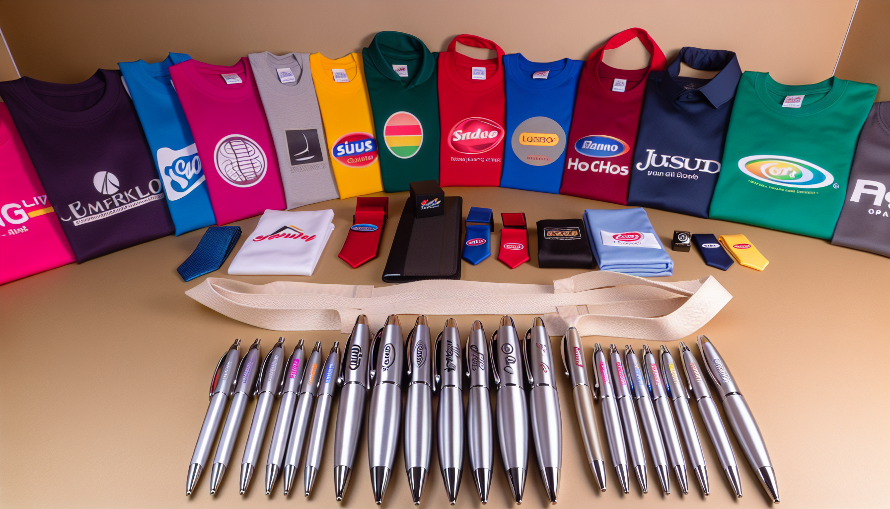 A diverse selection of branded promotional gifts