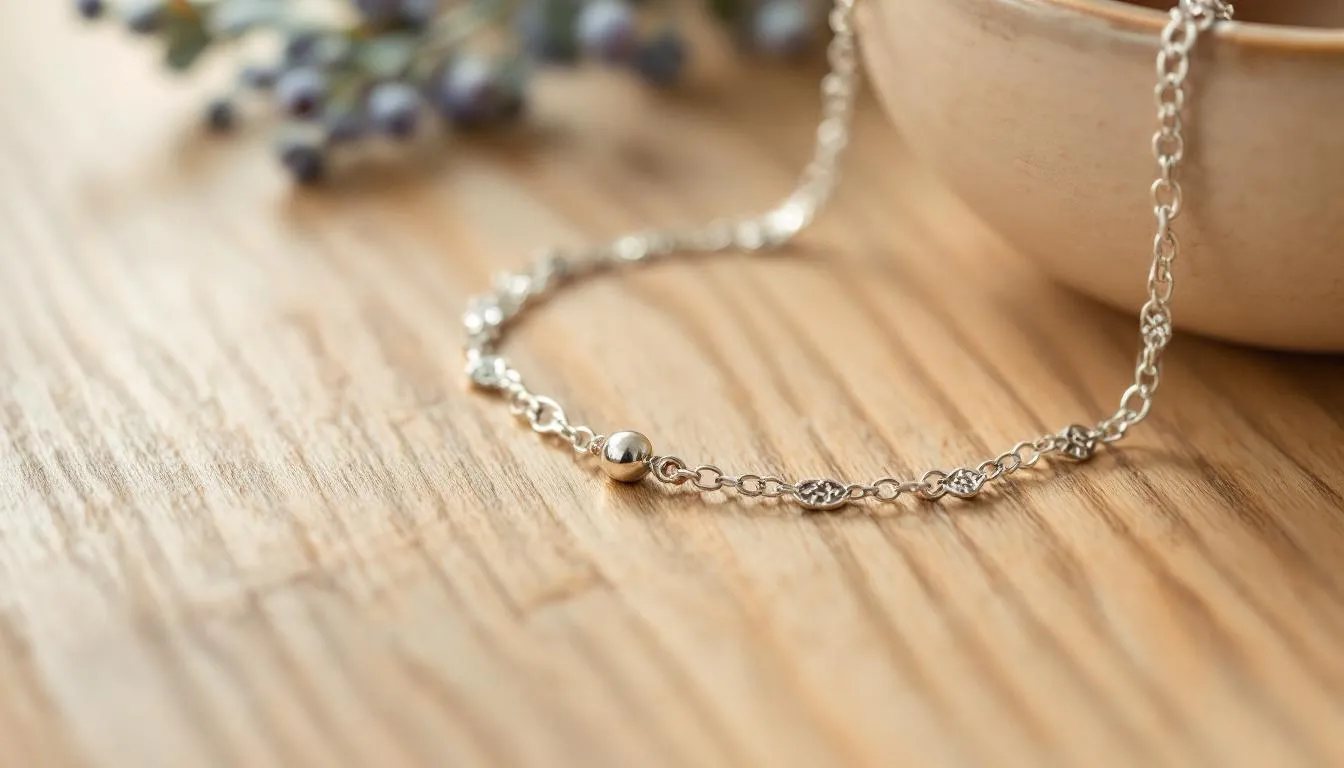 The image showcases a stunning collection of sterling silver anklets, featuring delicate charms and crafted details that enhance any outfit. These high-quality silver ankle bracelets are designed to elevate your style, adding a touch of elegance and charm to your look.