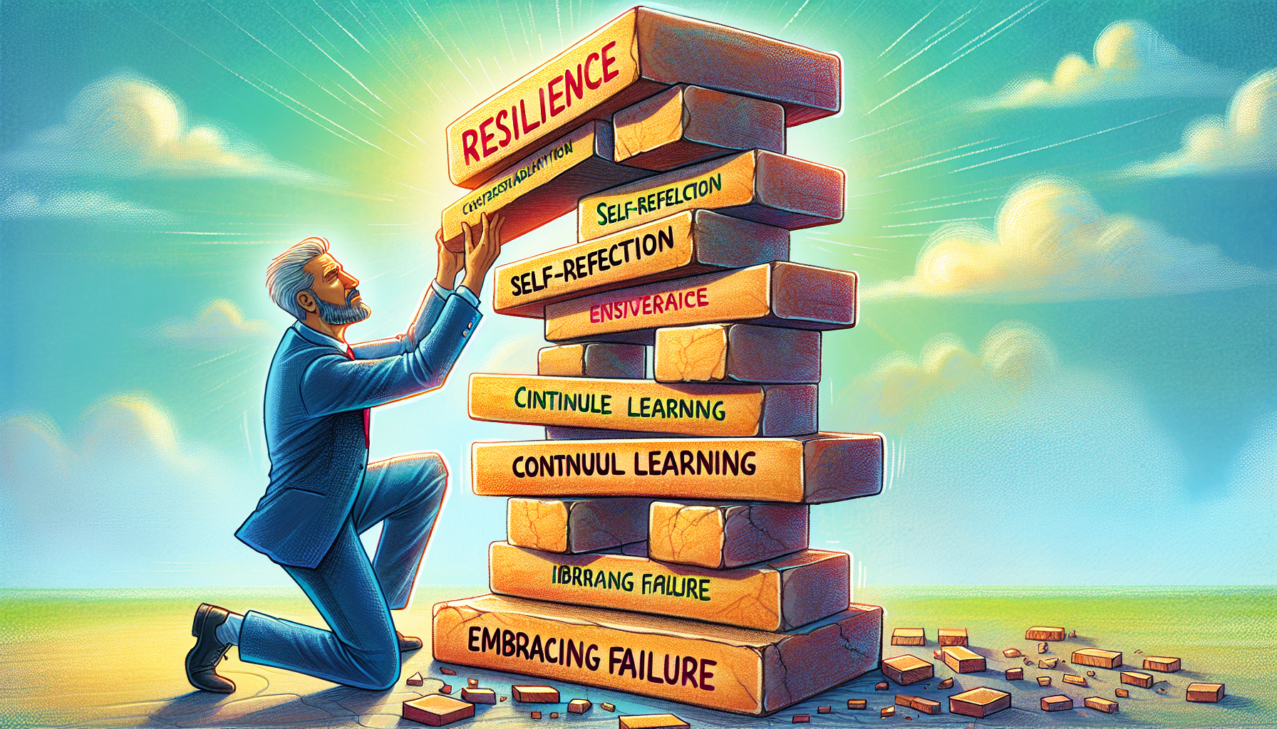 An illustration of building resilience in leadership.