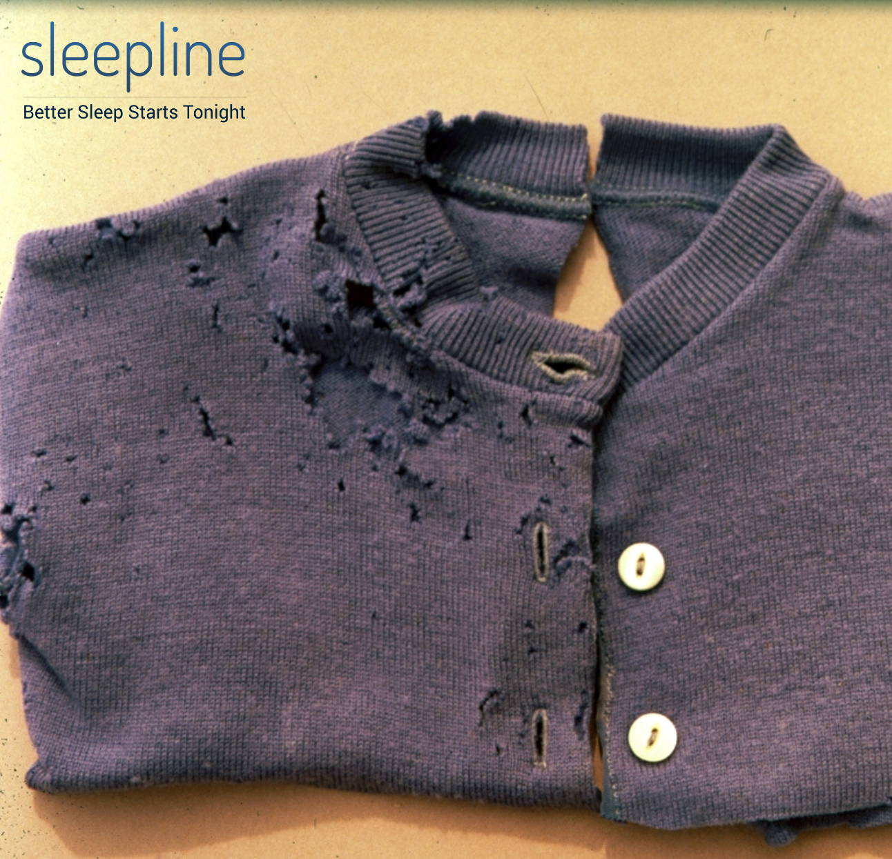 Holes in fabric caused by carpet beetles