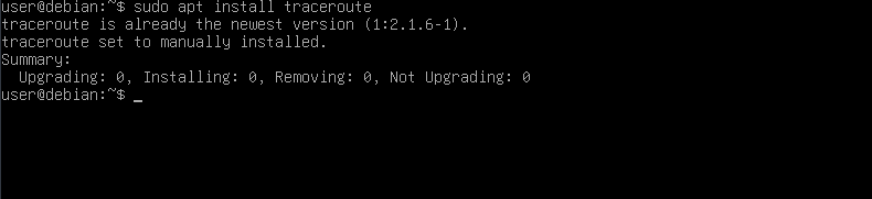 sudo apt install traceroute