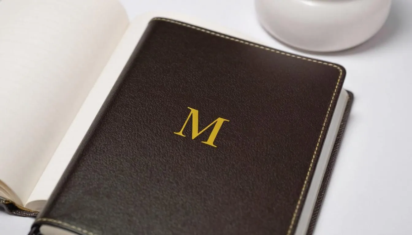 A beautifully crafted monogrammed leather journal, featuring elegant initials embossed on the cover, perfect for capturing thoughts, memories, and meaningful quotes. This personalized gift idea is ideal for a girlfriend, making it a thoughtful gift for birthdays or special moments.