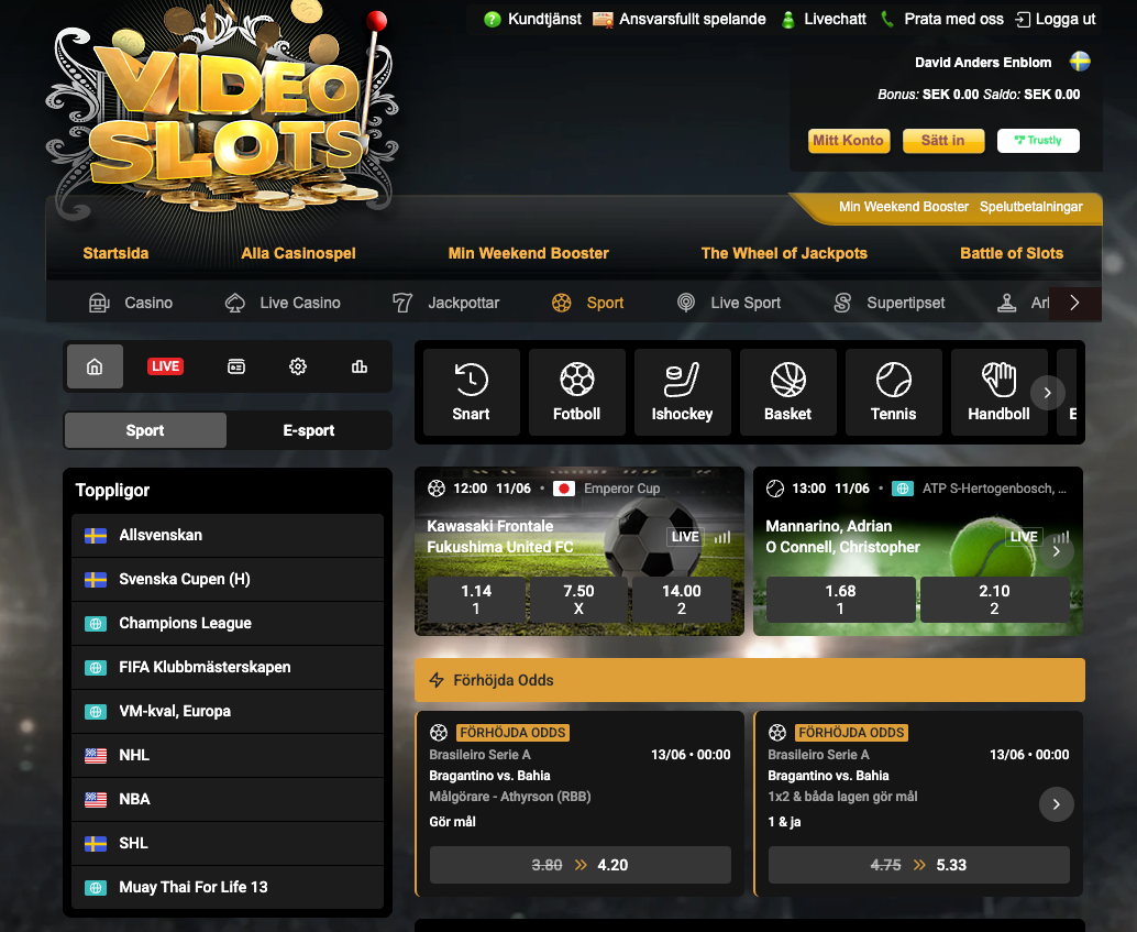 Videoslots odds