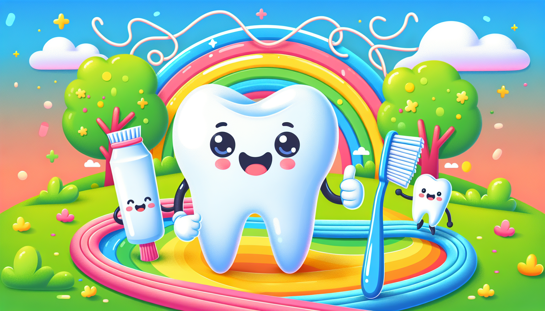 Buntes und verspieltes Kinderfreundliches Zahnarzt-Logo