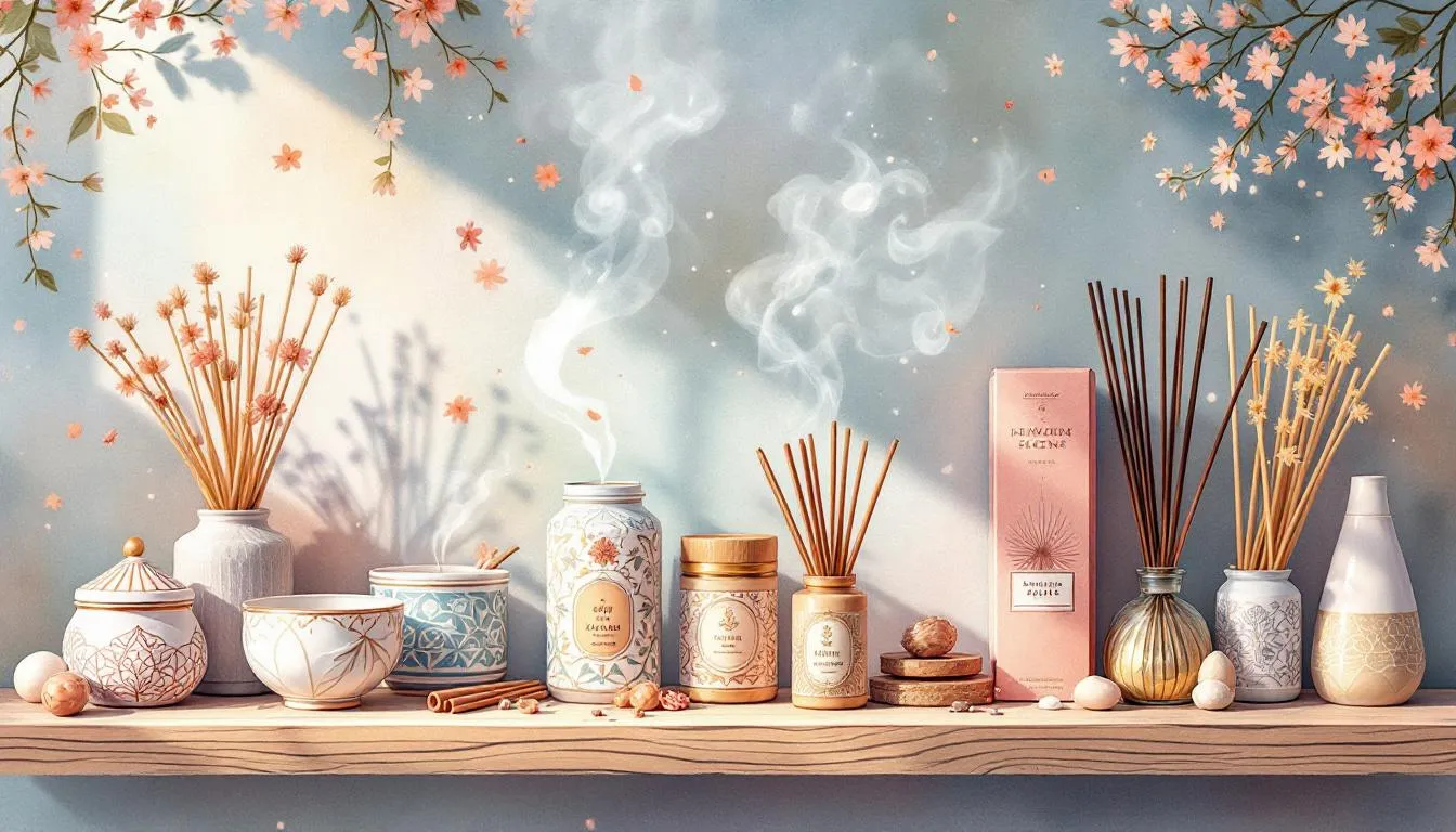 A selection of incense sticks displayed in a new age shop.