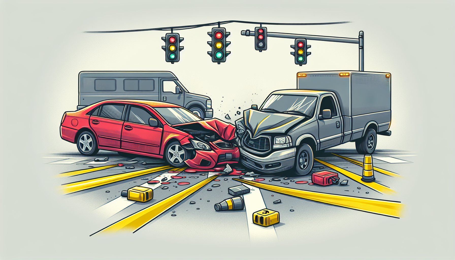 Illustration of car accident representing a common cause of wrongful deaths