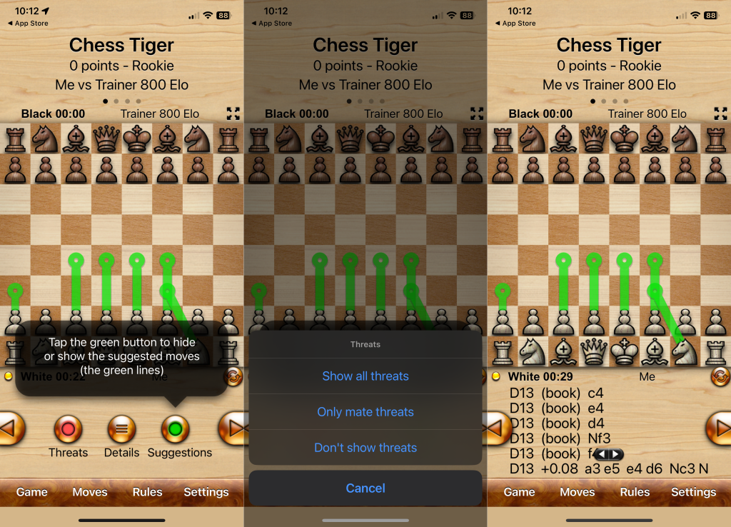 "Chess Tiger iPhone" app screenshots