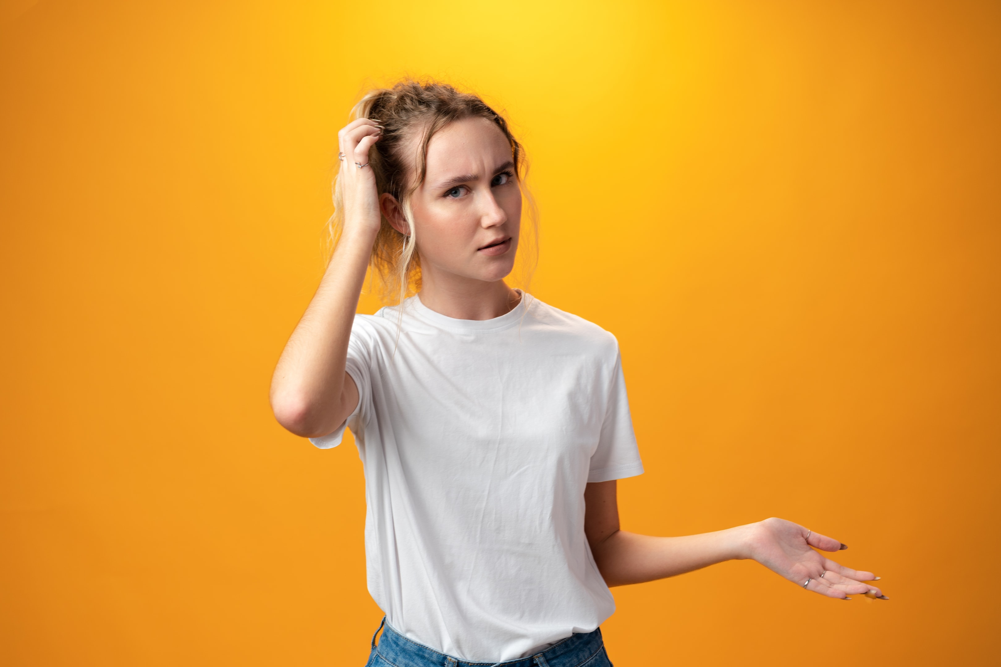 Person considering getting teeth alignment surgery