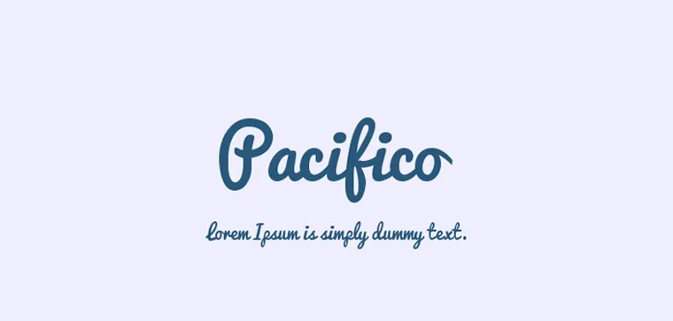 Pacifico is a script logo font with a smooth flowing look to it that has a very old-school personality