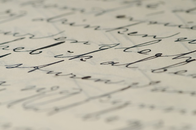 letter, calligraphy, ink