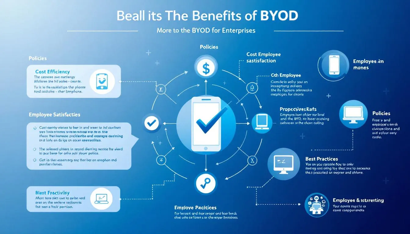 Graphique illustrant les avantages du BYOD pour les entreprises.