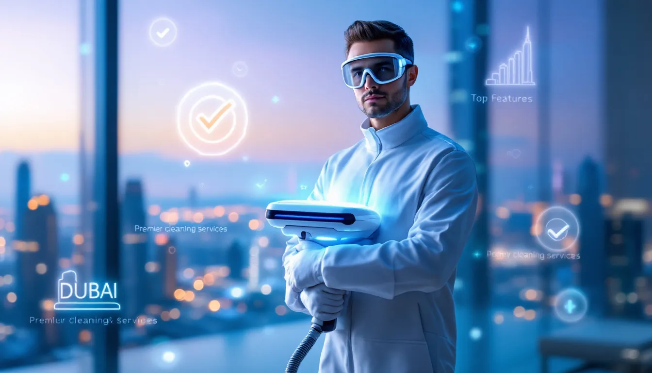 A professional cleaner providing deep cleaning services in Dubai.