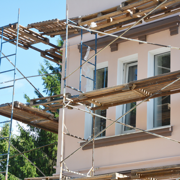 An image showing a freshly painted home exterior.